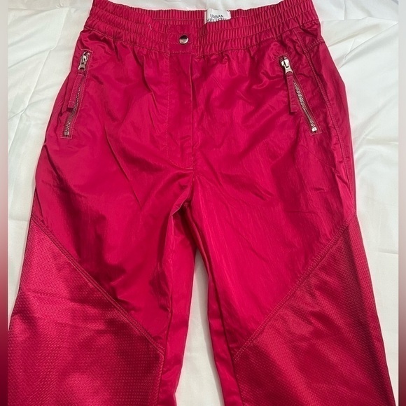Urban Outfitters Nylon Jogger Pants Pixie Waisted Hot Pink Size Small Zippers - Picture 6 of 9